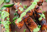 Peruvian-Style Chicken Breast Skewers with Aji Marinade