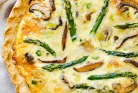 Asparagus, Mushroom & Gruyère Quiche with Leeks for Spring Brunch