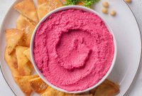 Creamy Beet Hummus Recipe with Garlic and Lemon