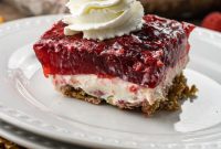 Creamy Raspberry Pretzel Salad with Sweet Cream Cheese Topping