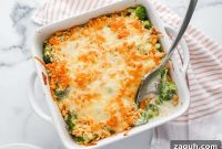 Creamy Broccoli and Cheese Casserole Topped with Ritz Crackers