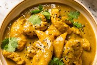 Mango Chicken Curry with Coconut Milk and Fresh Cilantro