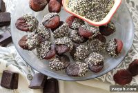 Chocolate-Dipped Apricots with Chia Seed Topping