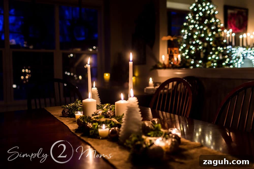 Classic Christmas Candlelight Tour You Have to See This Year 17 table with Christmas centerpiece lit by candles