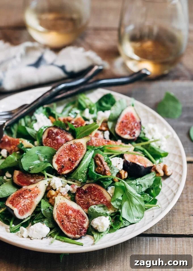 Fig Salad with Goat Cheese & Baby Arugula — Spring Entertaining Recipe 2 fig salad with goat cheese and baby arugula