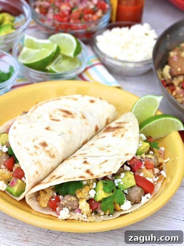 Authentic Mexican Fiesta Recipes for Your Party Menu 13 Breakfast Tacos