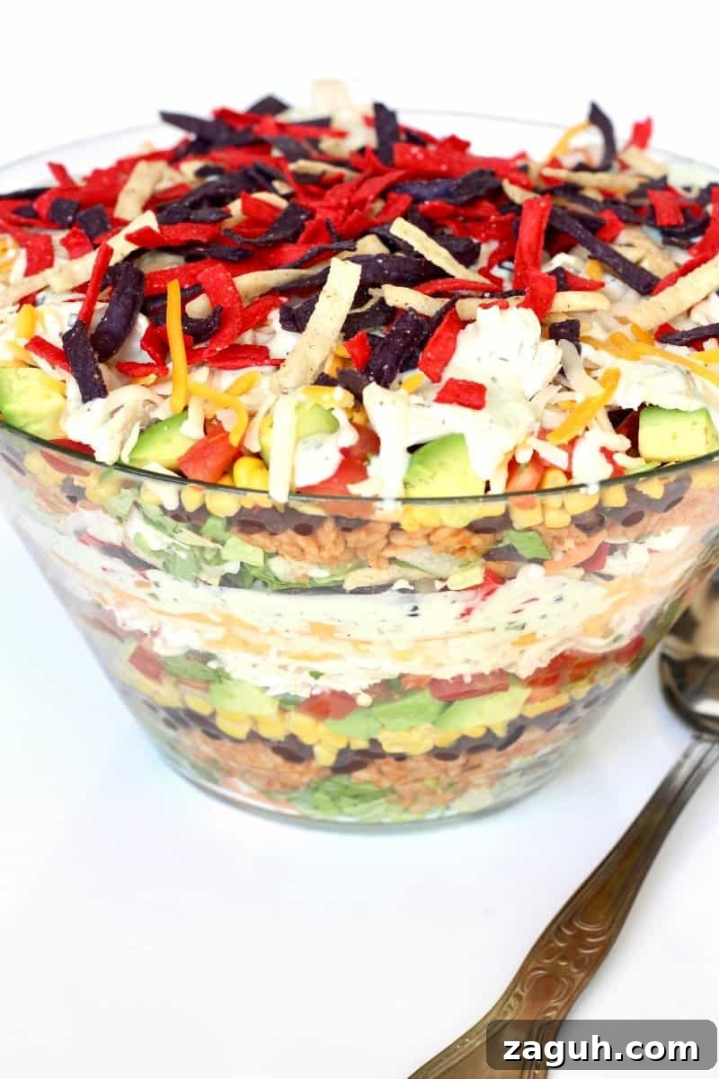 Authentic Mexican Fiesta Recipes for Your Party Menu 24 Layered Chicken Taco Salad