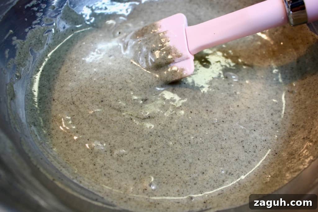 Black sesame cupcake batter!