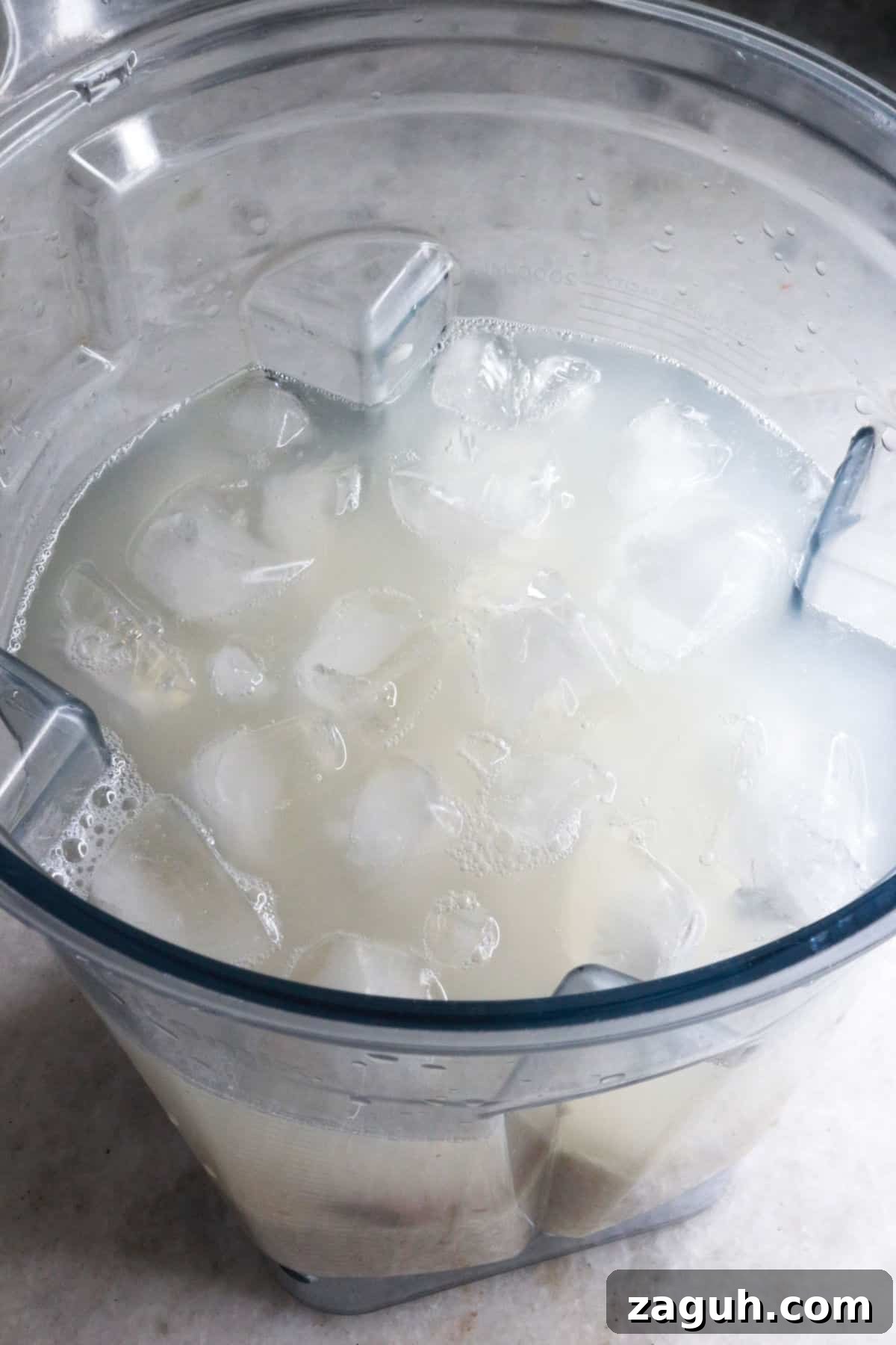 Refreshing Horchata Agua Fresca Recipe: Traditional Mexican Rice Drink 5 Soaked rice, water and ice in a blender