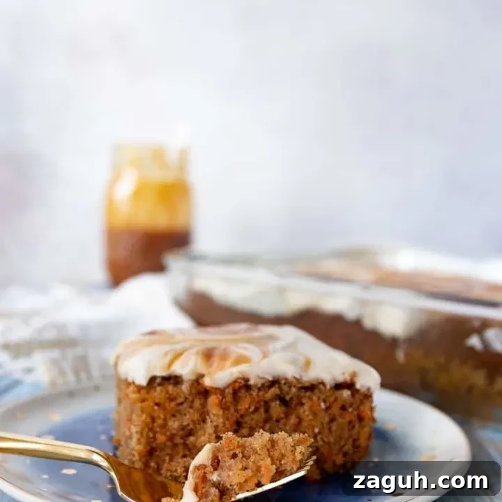 A simple carrot sheet cake with elevated flavor! This carrot spice cake with salted caramel frosting is everything you love about carrot cake without the fuss.
