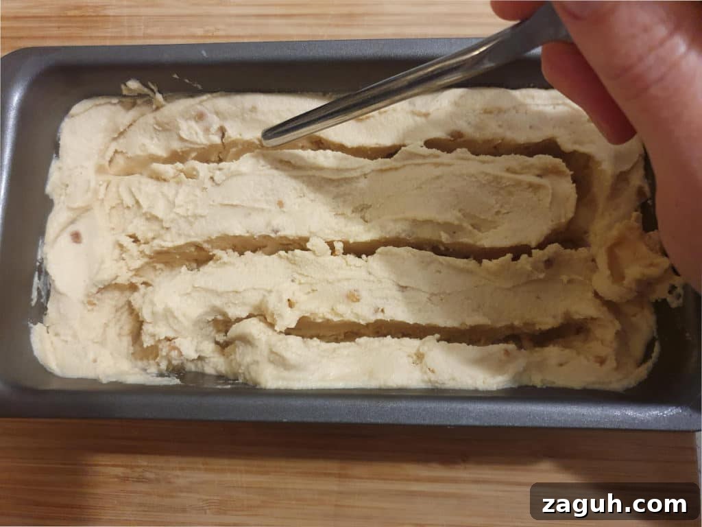 Peanut Butter & Jelly Ice Cream Recipe: Creamy PB&J Frozen Treat 11 Creating valley for jelly