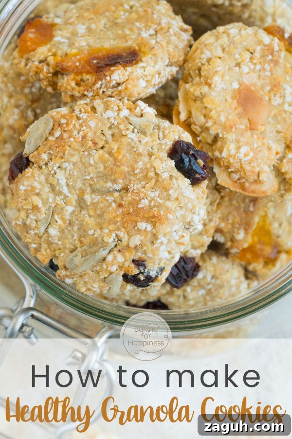 Vegan Crunchy Granola Cookies Recipe for Homemade Snacks 8 These delicious healthy granola cookies are real soul food for young and old: lightning fast, healthy, low-fat & vegan.