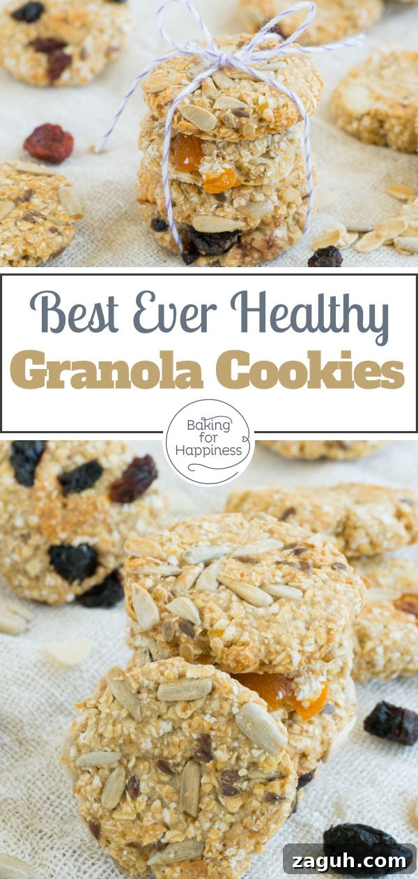 Vegan Crunchy Granola Cookies Recipe for Homemade Snacks 9 These delicious healthy granola cookies are real soul food for young and old: lightning fast, healthy, low-fat & vegan.