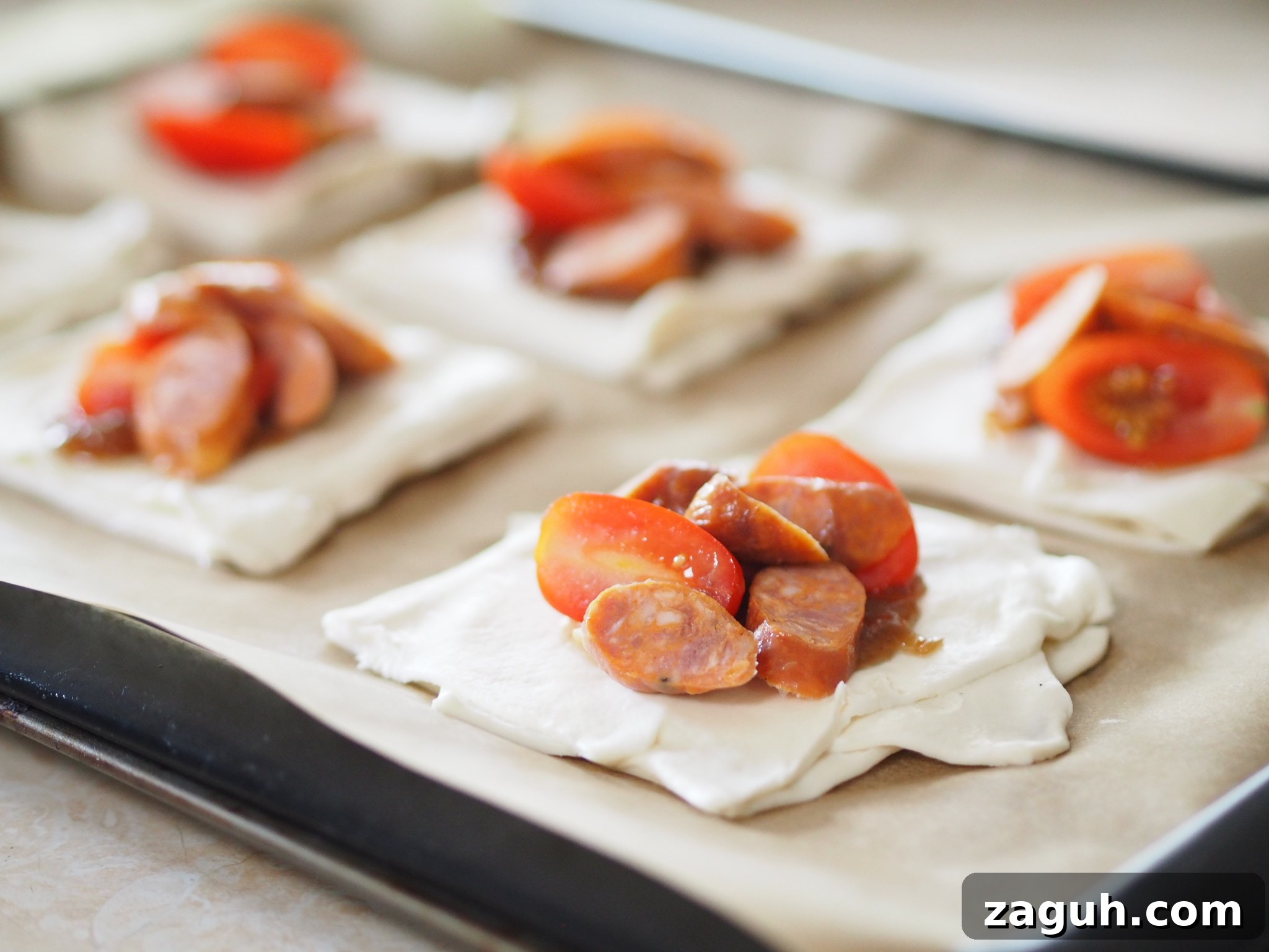 Chorizo Puff Pastry Tarts