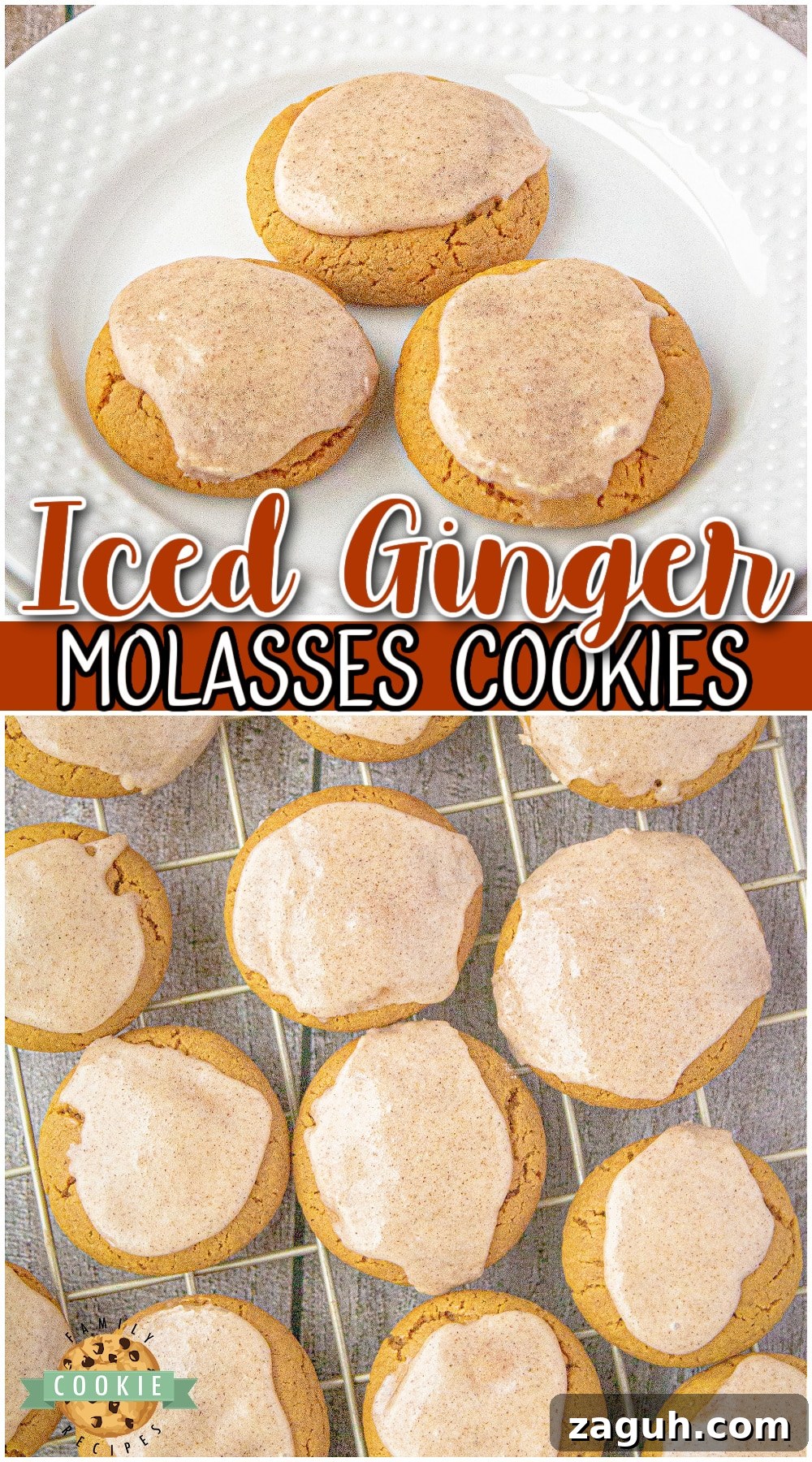 Iced Ginger Molasses Cookies Recipe for Soft, Chewy Cookies 13 Iced Ginger Molasses Cookies are soft, chewy, & perfectly spiced! Molasses ginger cookies topped with warm cinnamon icing everyone loves!