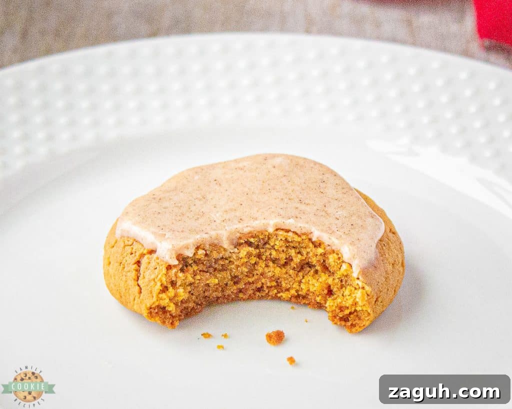 Iced Ginger Molasses Cookies Recipe for Soft, Chewy Cookies 3 bite into a ginger molasses cookie