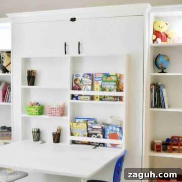 Create-a-bed with Ikea billy bookcases and a fold-out desk.