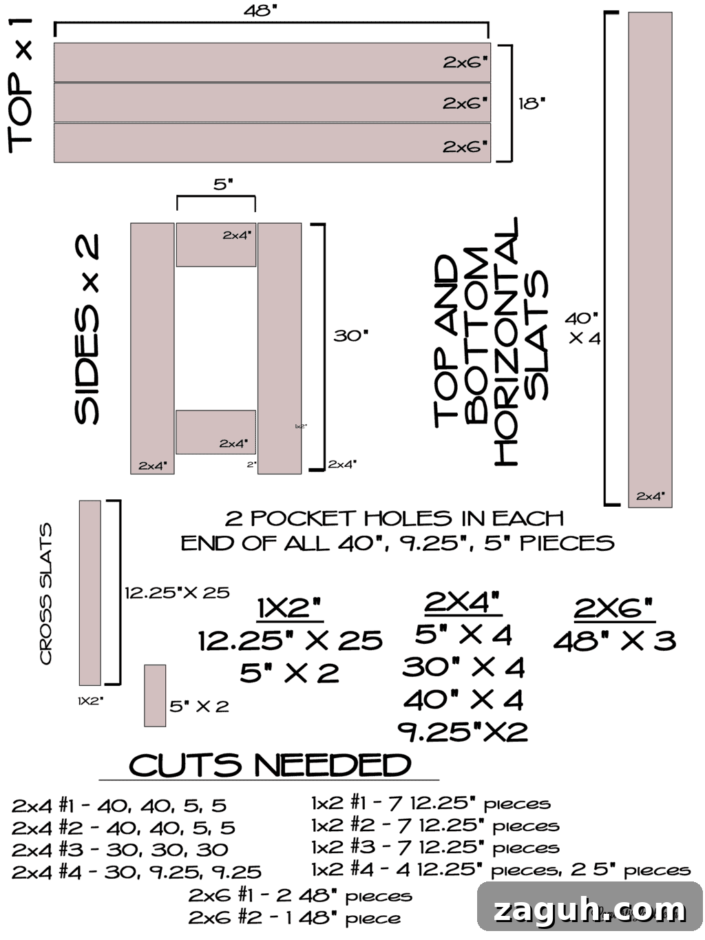 DIY Console Table Plans: Step-by-Step Build Guide and Dimensions 5 plans for a console table.