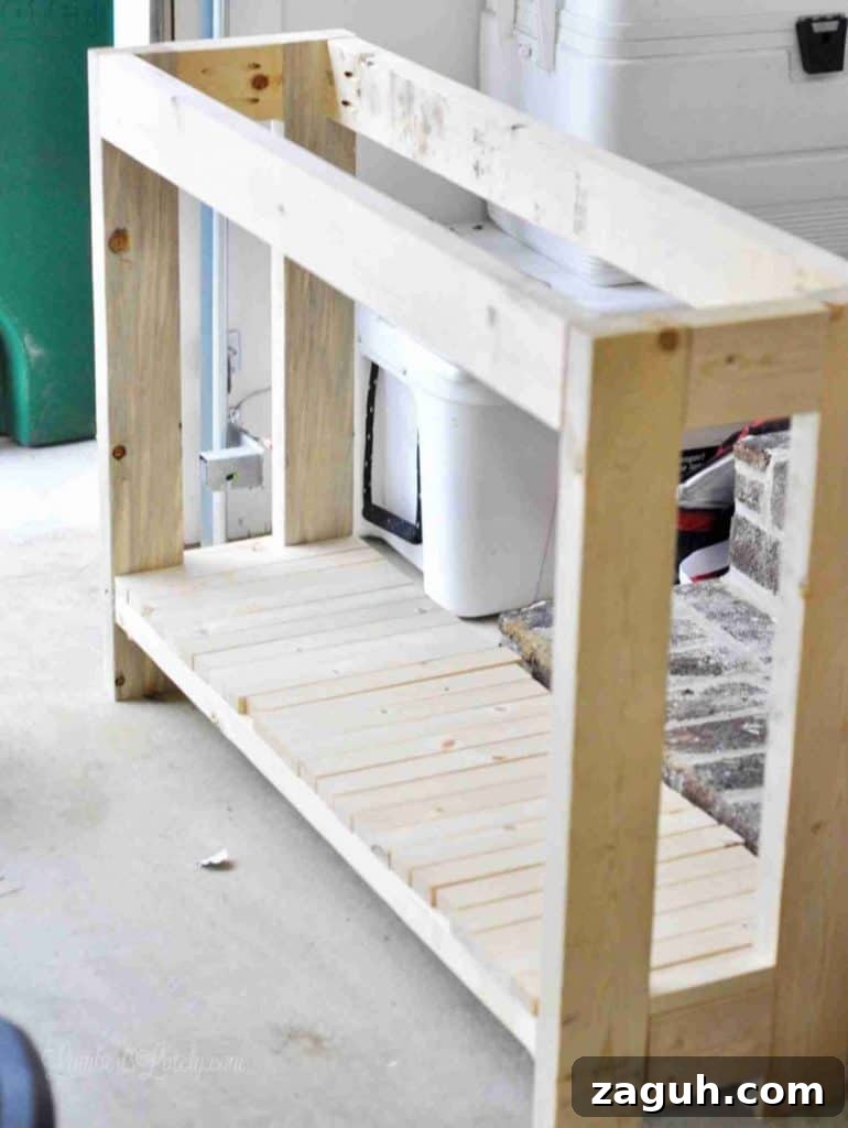 DIY Console Table Plans: Step-by-Step Build Guide and Dimensions 9 table without top.