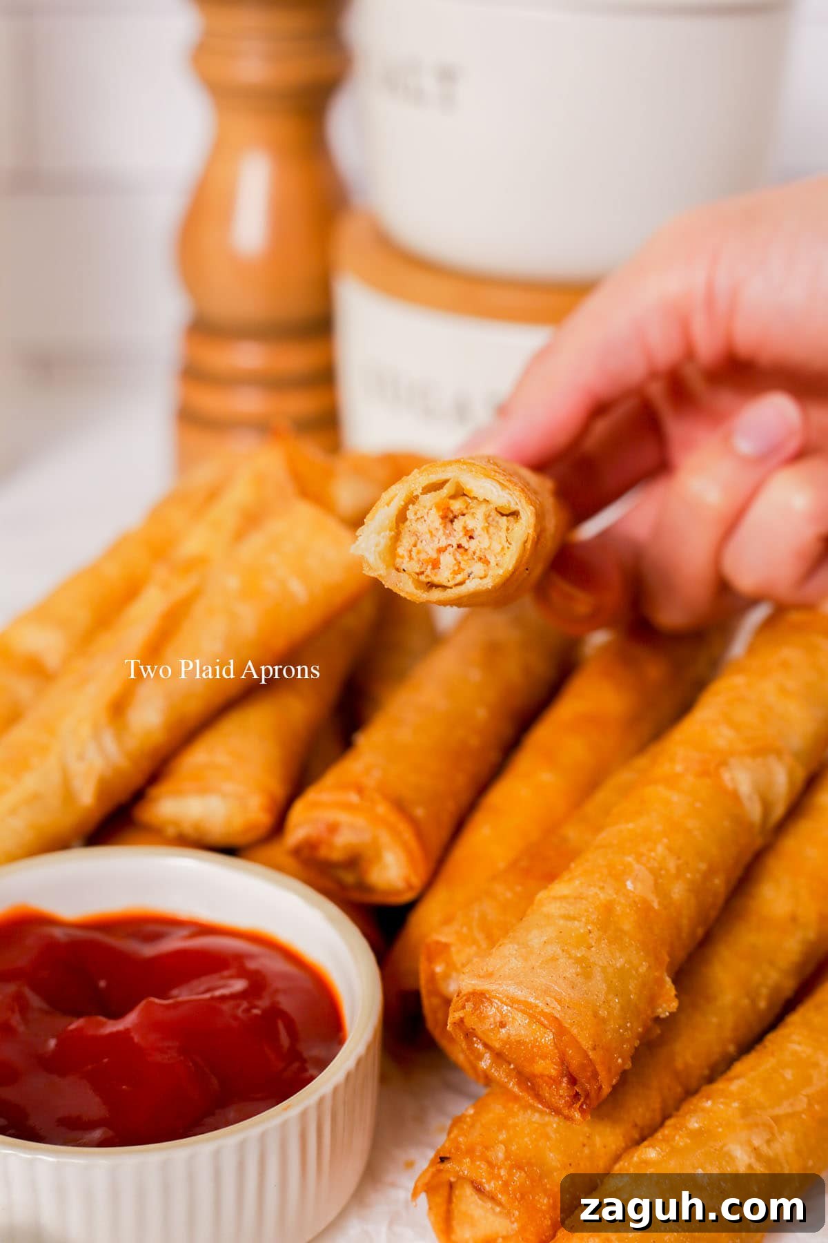 Filipino Lumpia: Classic Crispy Spring Rolls Recipe 20 Showing the inside of the lumpia.