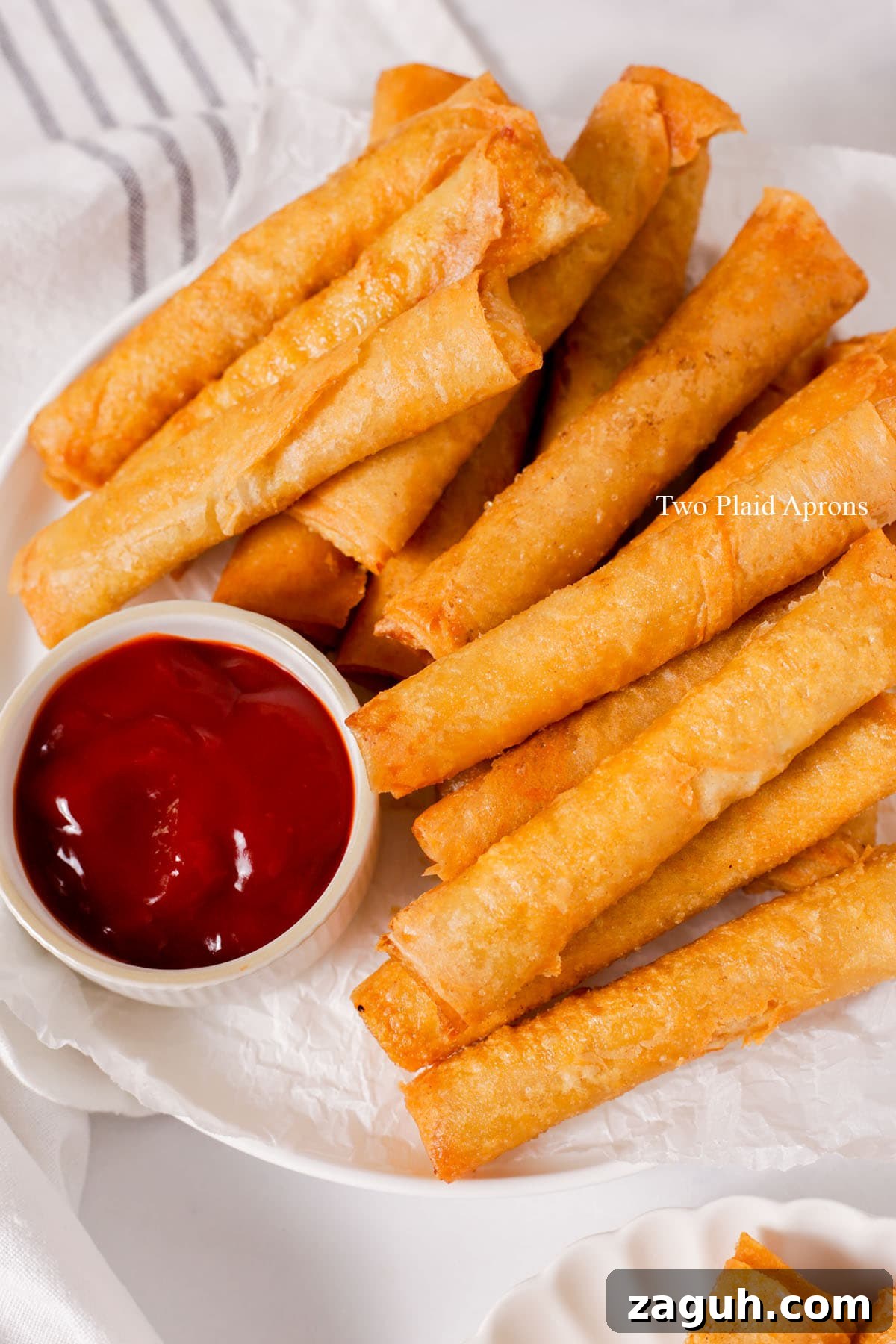 Filipino Lumpia: Classic Crispy Spring Rolls Recipe 7 Top down of the lumpia fried.