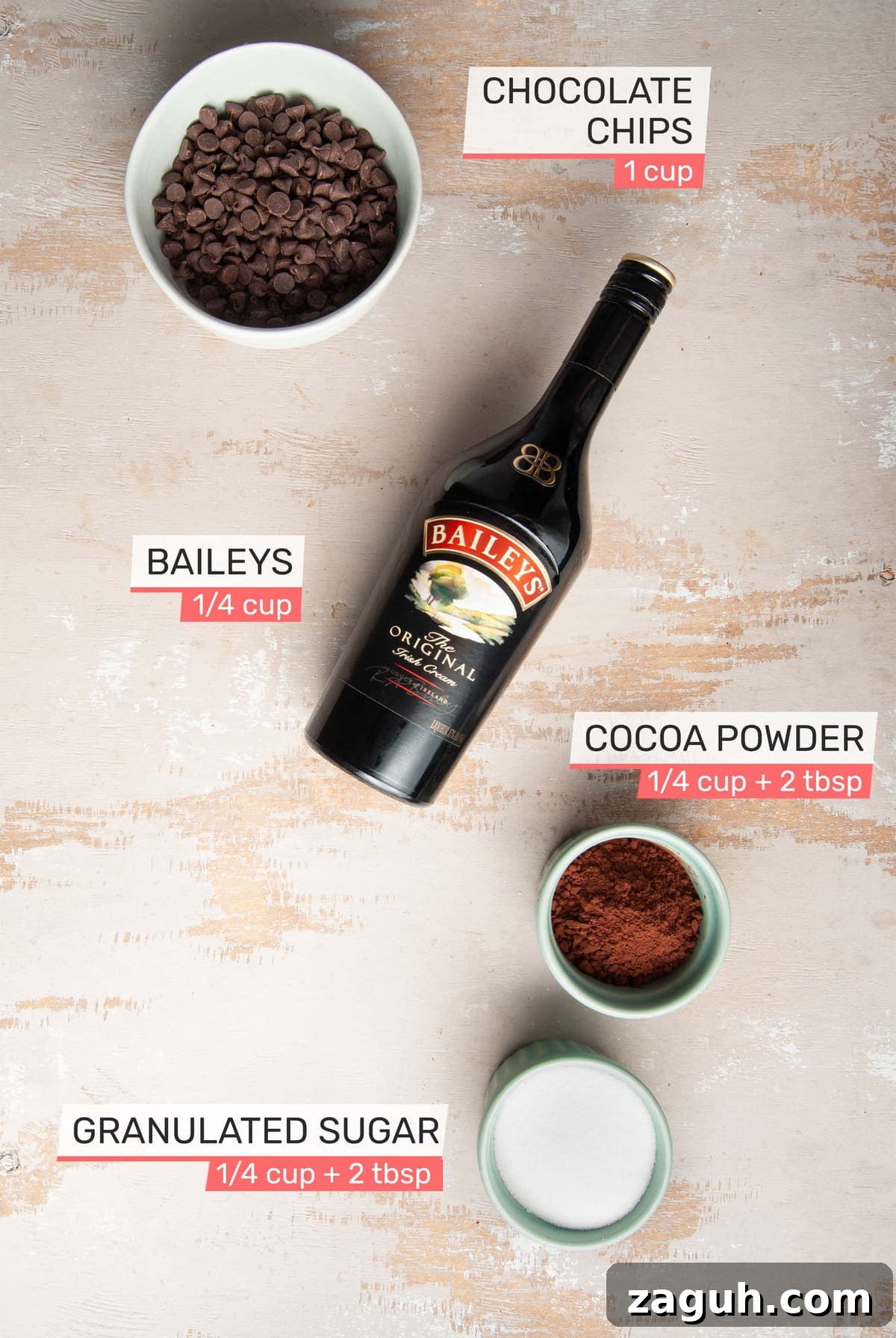 Baileys Hot Chocolate Bombs Recipe: Homemade Boozy Cocoa Surprises 3 dark chocolate chips, baileys irish cream, cocoa powder, and sugar
