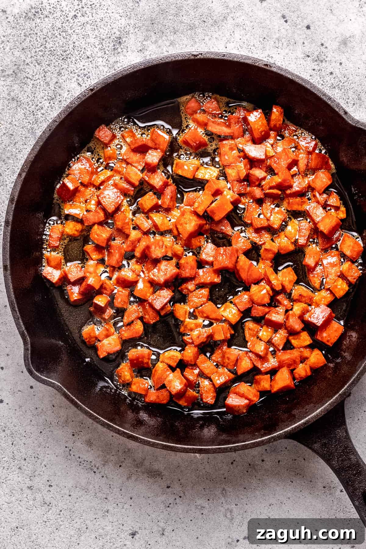 One-Pot Chorizo Pasta with 7 Ingredients — Ready Fast 5 Chorizo being cooked in a pan.