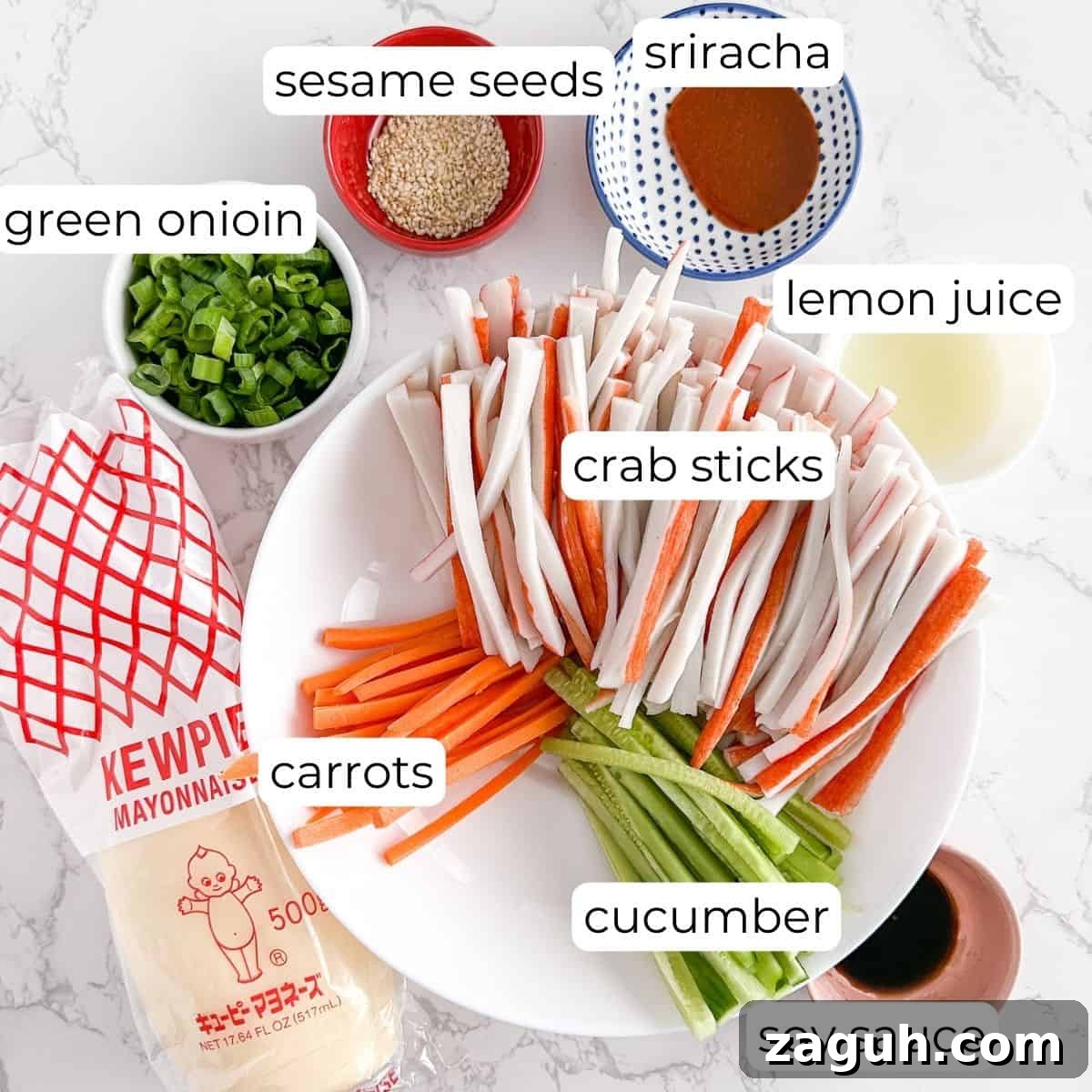 Kani Salad Recipe: Japanese Crab Stick Salad with Sesame Dressing 3 ingredients to make japanese kani saalad