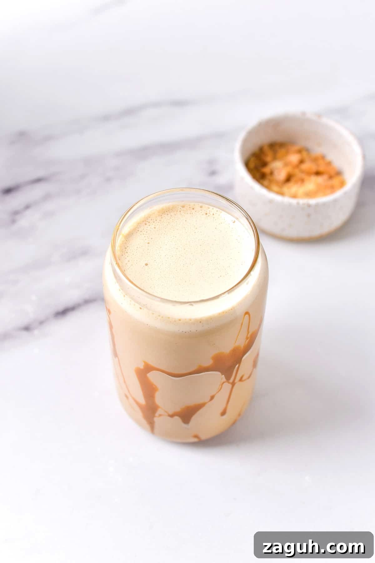 Caramel Ribbon Crunch Frappuccino: Starbucks Copycat Recipe 7 making the recipe
