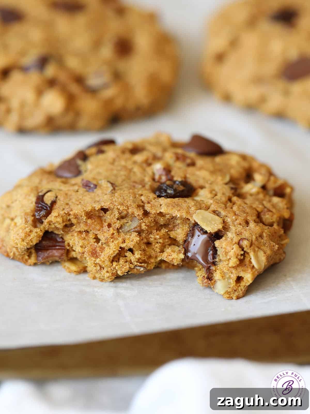 Protein-Packed Breakfast Cookies for Busy Mornings 5 close up large cookie with bite taken on baking sheet