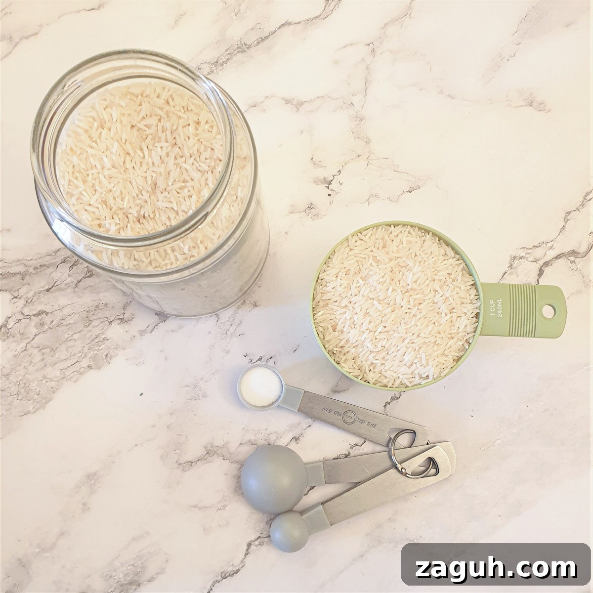 Microwave Rice Guide: Quick, Fluffy Rice in Minutes 4 Ingredients for microwave rice.