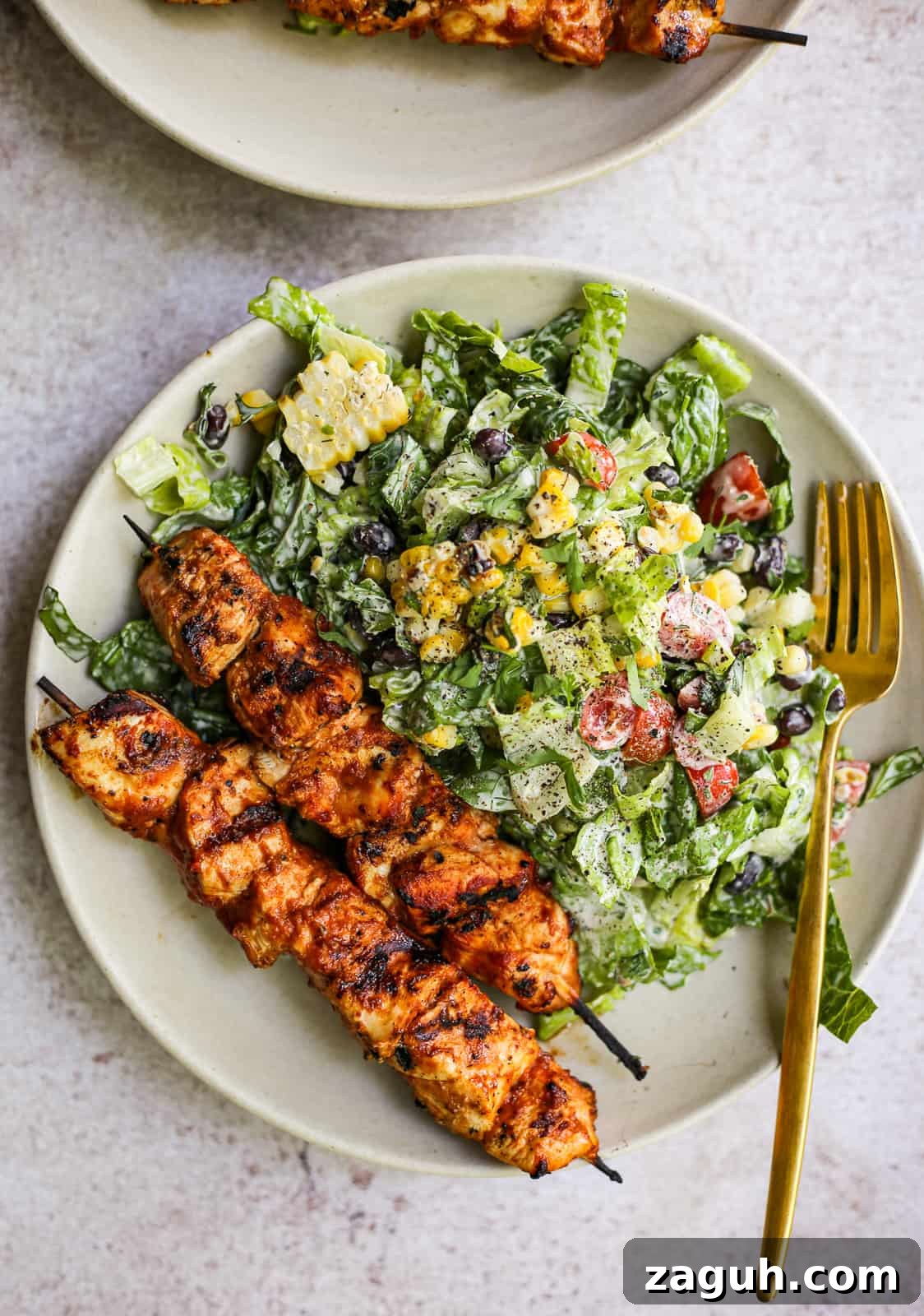 BBQ Chicken Skewer Salad