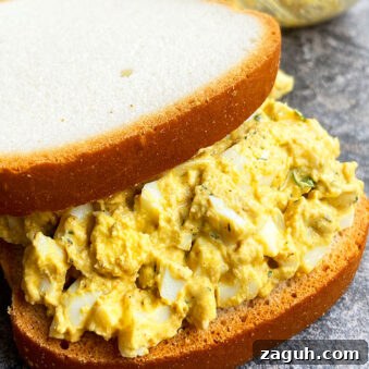 Easy Egg Salad Sandwich on Rustic Gray Background