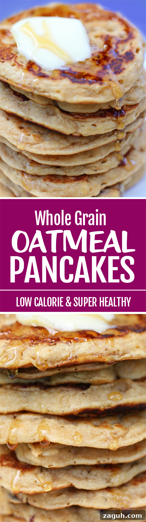 The BEST Oatmeal Pancake Recipe, with whole grain oats and they are vegan too