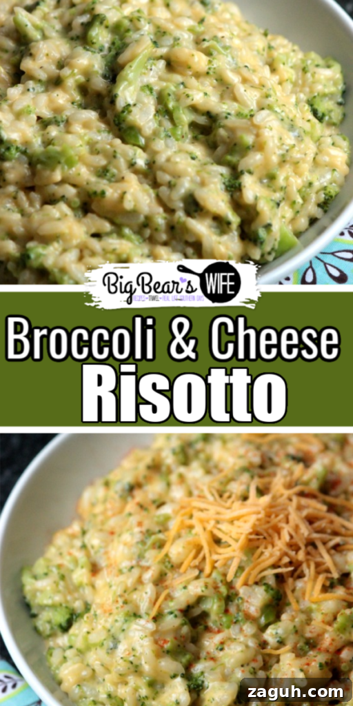 Creamy Broccoli and Parmesan Risotto Recipe 7 This Broccoli and Cheese Risotto is creamy and perfect with it's cheese and bits of broccoli! It's such a great comfort food and it's easy to make at home!