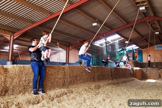 End-of-Summer Coffee Break Ideas for Cozy Afternoons 4 Kids on the rope swings in the barn at billy bob's