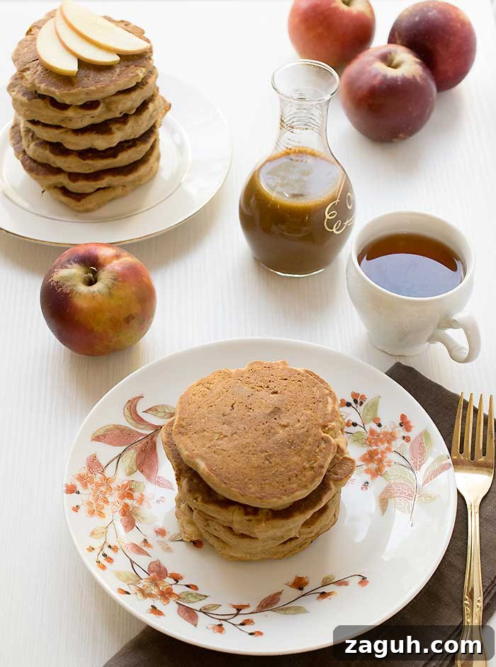 Apple Teff Pancakes with Date Caramel Syrup (Gluten-Free) 3 Gluten-free Apple Teff Pancakes with Homemade Date Caramel Syrup