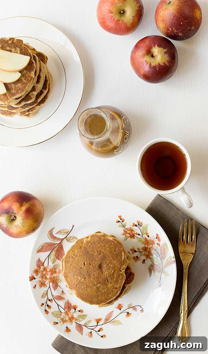 Apple Teff Pancakes with Date Caramel Syrup (Gluten-Free) 4 Gluten-free Apple Teff Pancakes with Homemade Date Caramel Syrup