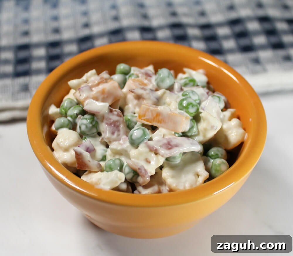 Keto Cauliflower and Green Pea Salad with Creamy Dill Dressing 8 Keto Pea Cauliflower Salad7