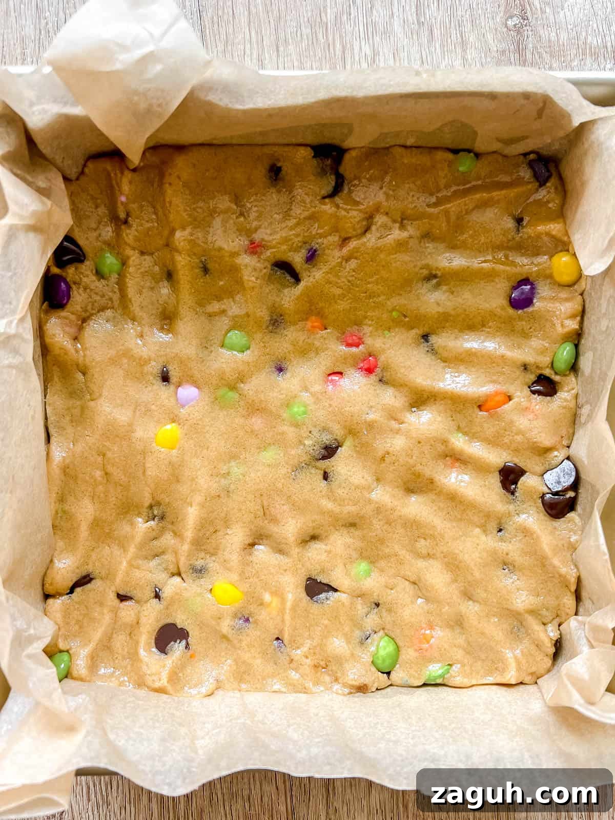 Gluten-Free Chocolate Chip Cookie Bars (Dairy-Free) 8 Gluten free cookie bars before baking.
