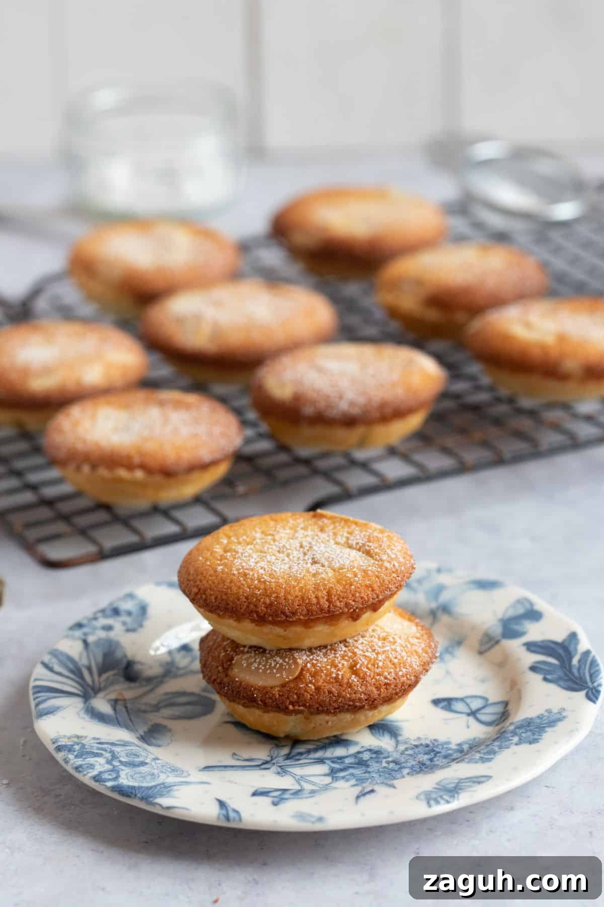 Frangipane Mince Pies Recipe: Classic Almond-Filled Holiday Pastries 2 Two frangipane mince pies stacked on top of each other on a plate.