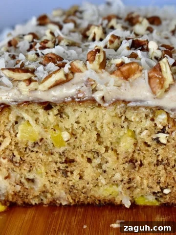 Hummingbird Bread with Cream Cheese Frosting.