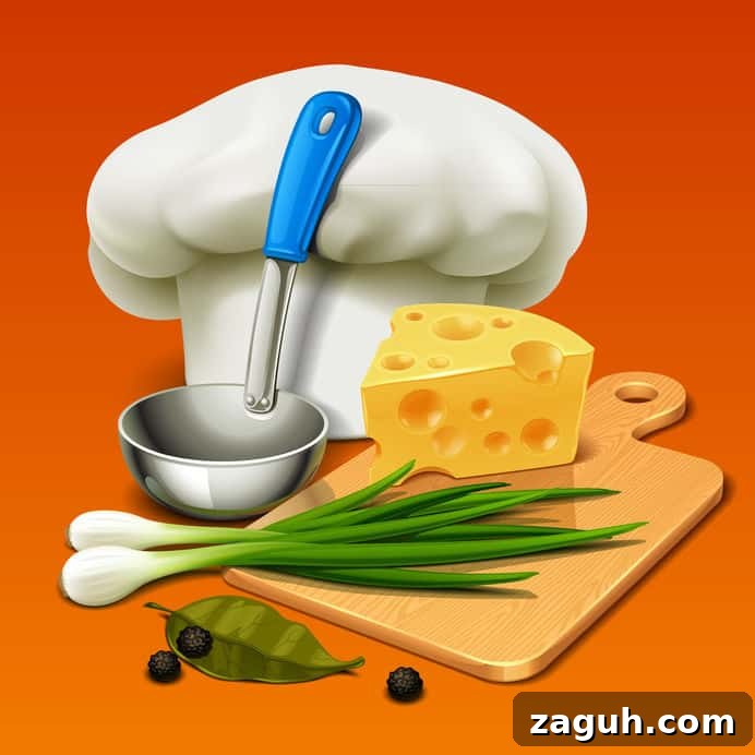 Southern Sausage Gravy Recipe with Biscuits — Classic Comfort Food 4 graphic of countertop with chef hat