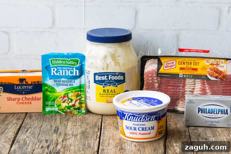 Prepared Ingredients for Crack Dip