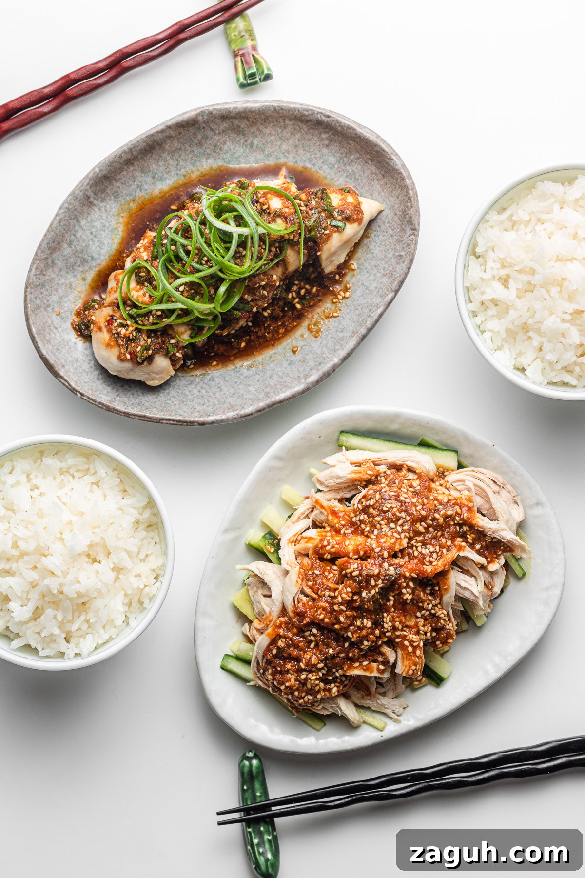Rice Cooker Yodare Chicken with Steamed Rice: Simple One-Pot Meal 2 chicken breast with miso chili oil and chili oil sauce