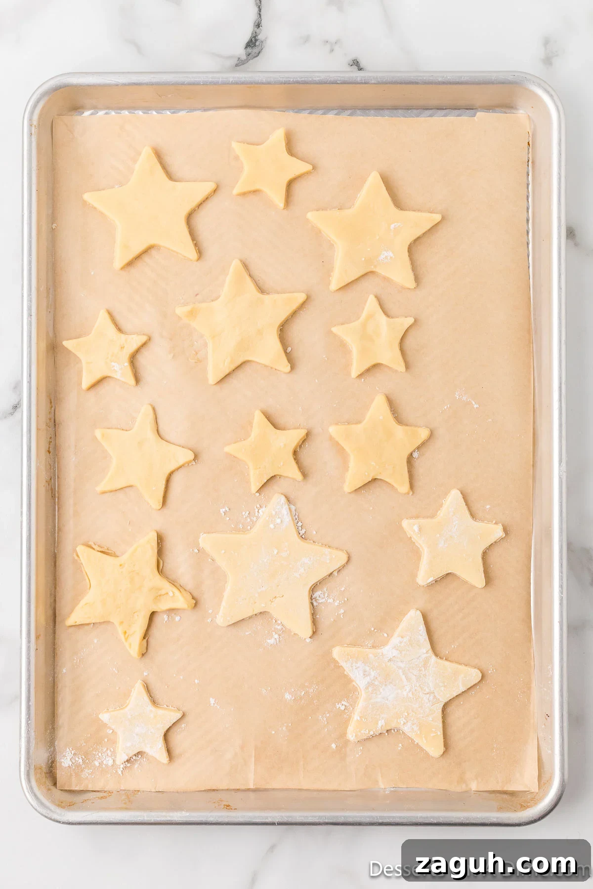 Cookies placed on baking sheet. 