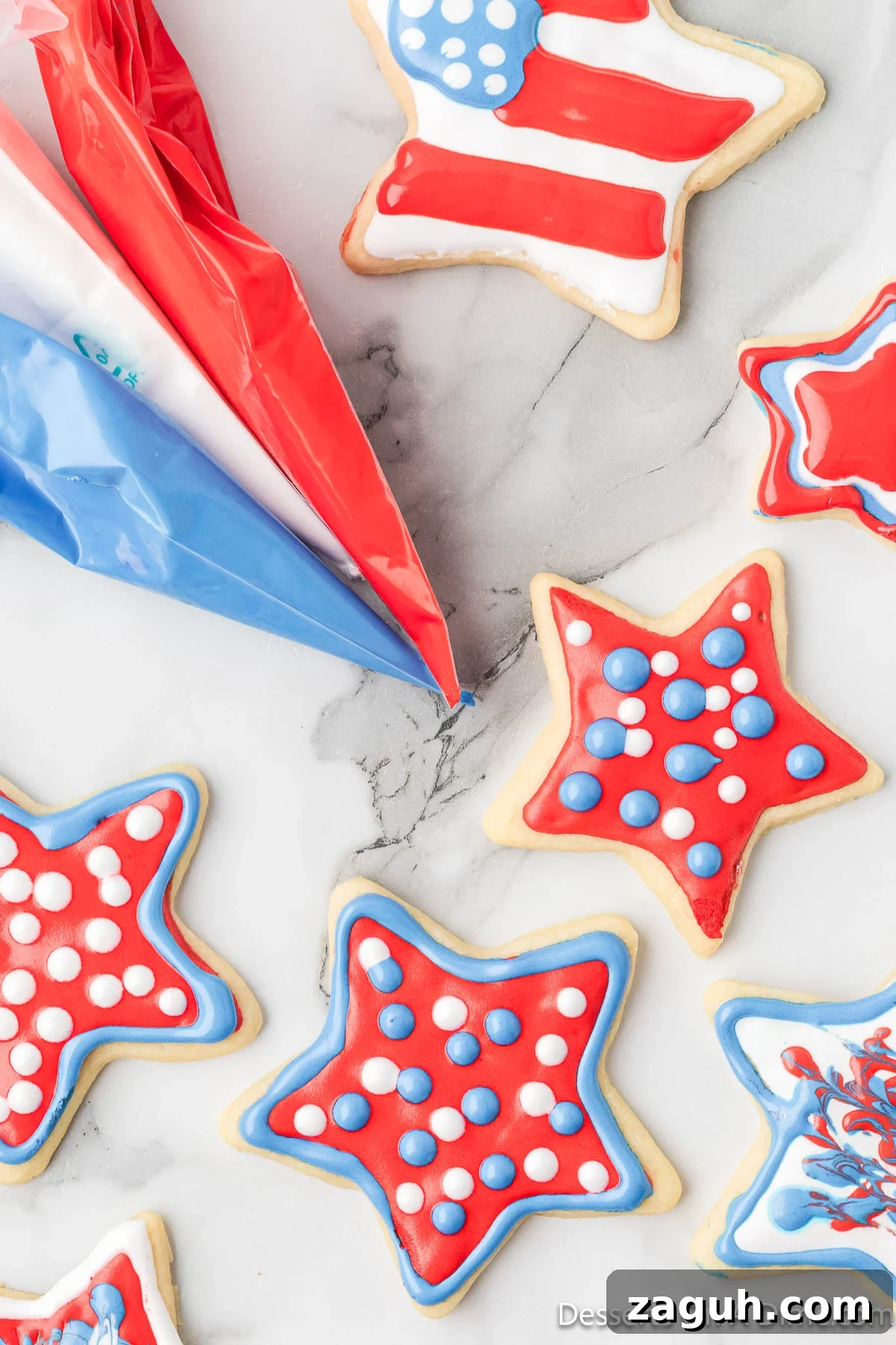 Cookies decorated with icing. 