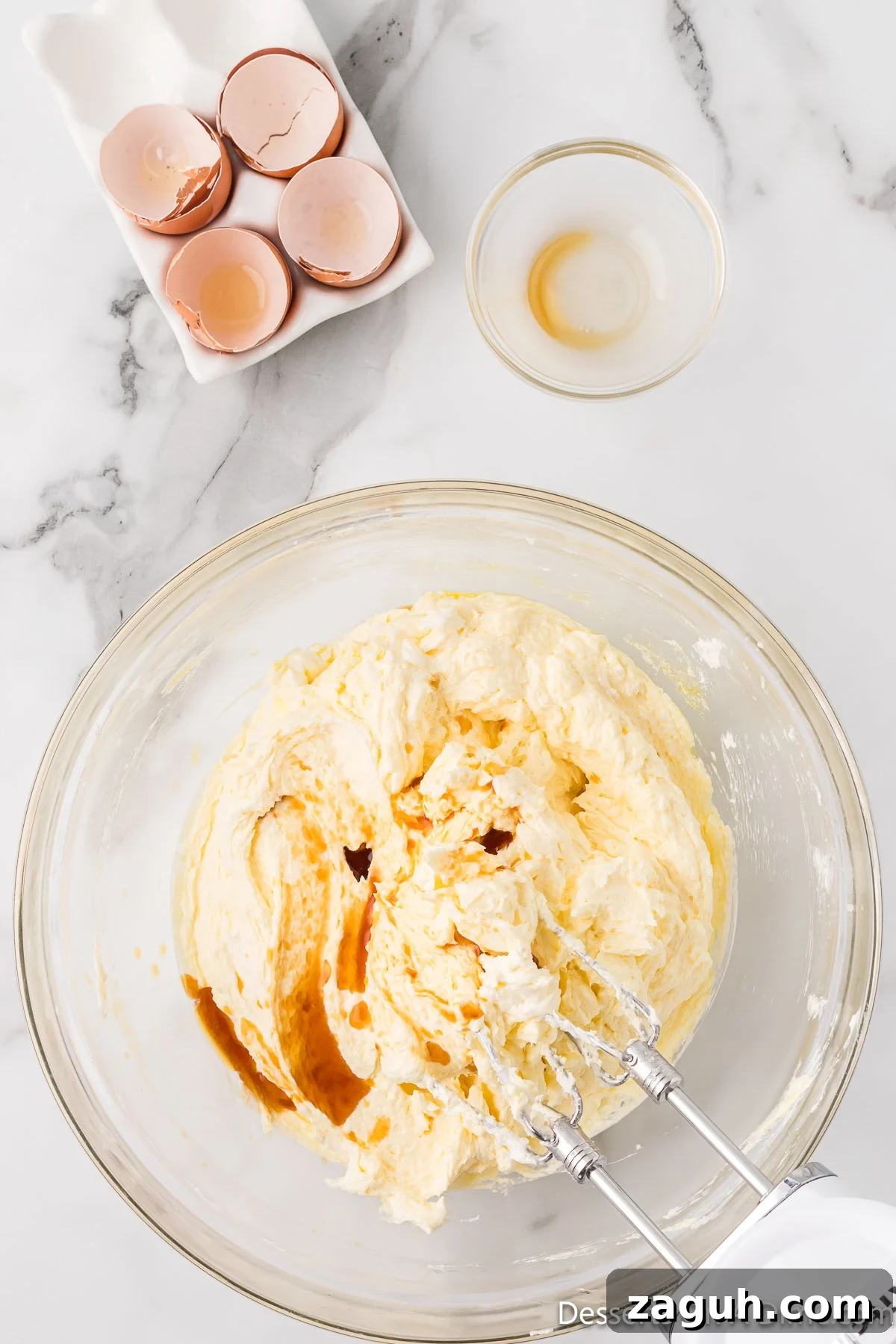 Add the vanilla to the mixture. 