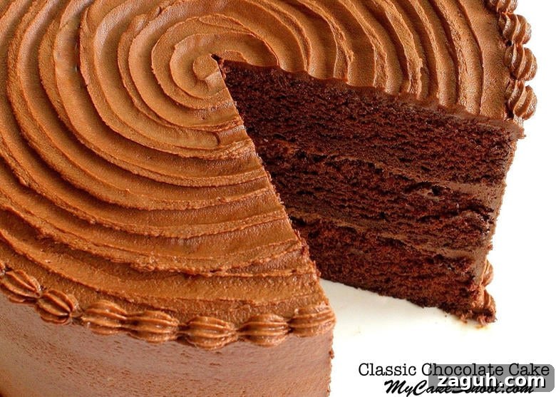The BEST Chocolate Cake from Scratch! So rich, chocolatey, and moist! The BEST Classic Chocolate Cake from Scratch! So decadent, moist, and delicious! Recipe by MyCakeSchool.com!