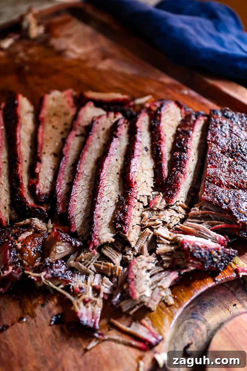 Maximize Smoke Flavor From Your Smoker: Tips That Really Work 8 Smoky brisket flat flavored with BBQ rub